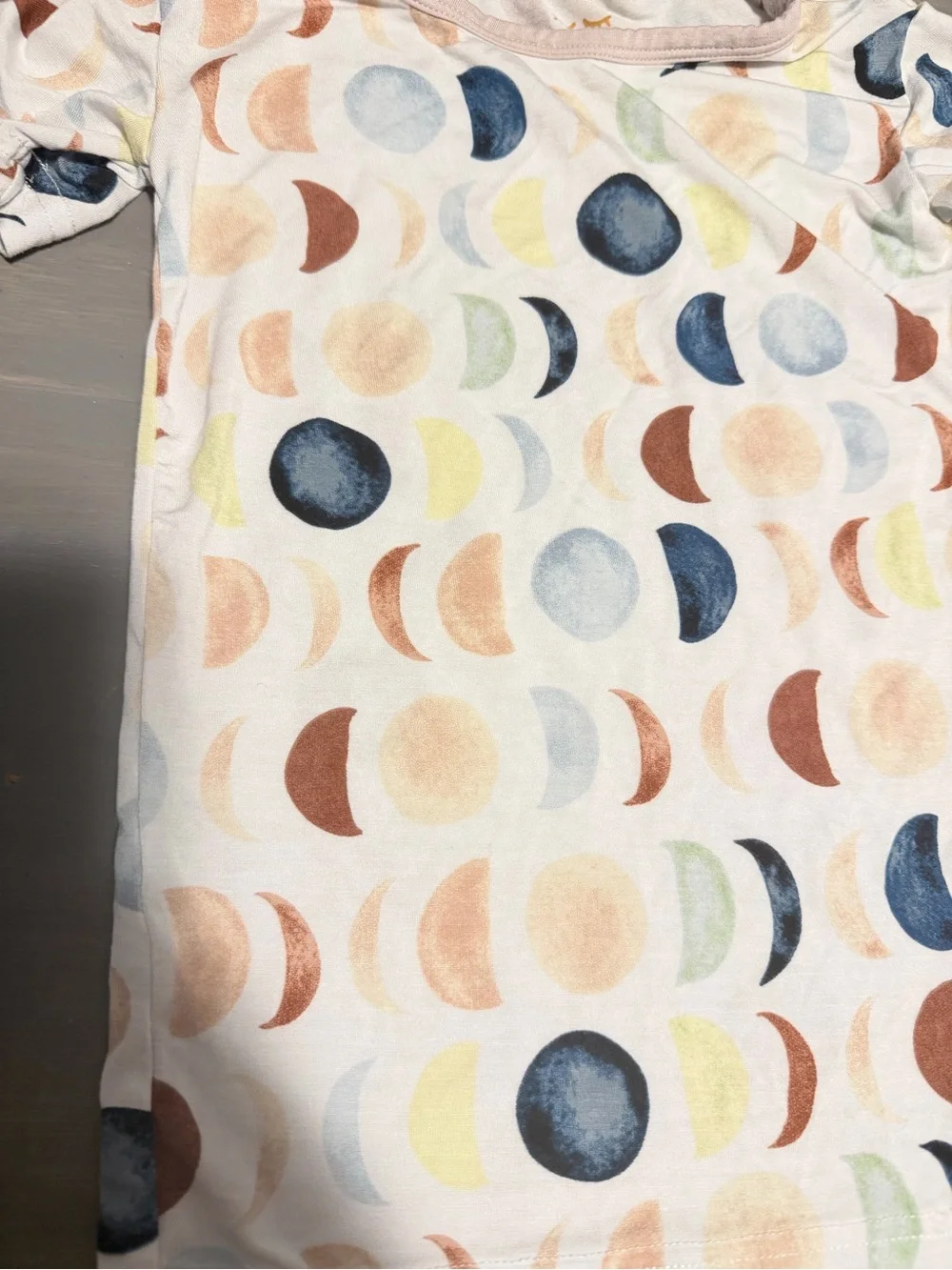 Little Sleepies Moon Phase Tee - Navy, Rust, Pale Yellow, Light Blue, Sage